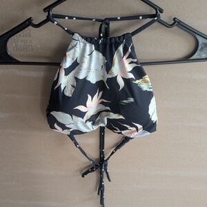 Floral Black Bikini Top